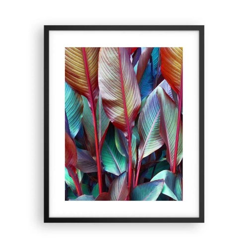 Poster in einem schwarzem Rahmen - Buntes Dickicht - 40x50 cm