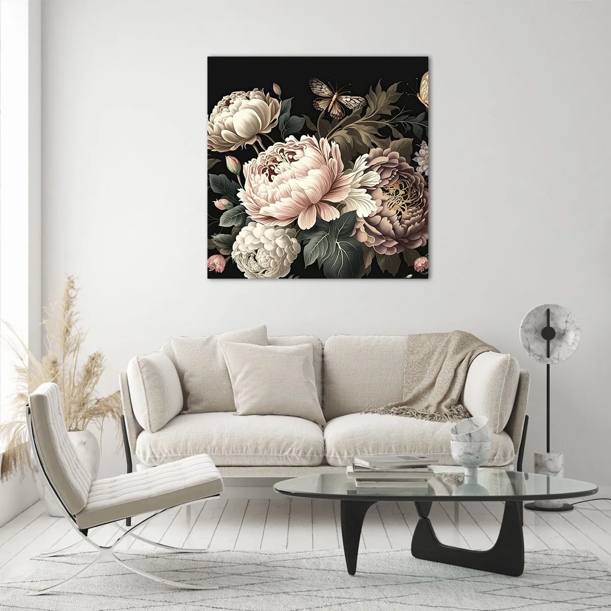 Glasbild - Bild auf glas - Im Barockstil - 60x60 cm