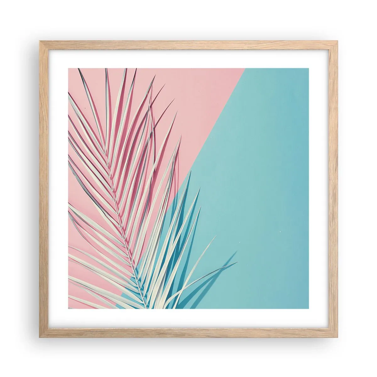 Poster in einem Rahmen aus heller Eiche - Tropischer Eindruck - 50x50 cm