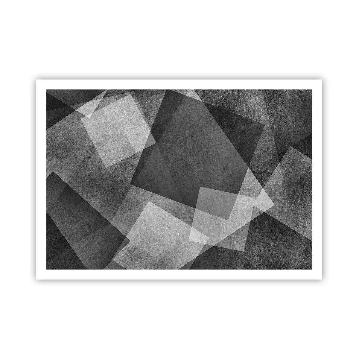 Poster - Schwarz-Weiß-Abstraktion mit geometrischen Formen - 100x70cm - Das ewige Symbol für Beständigkeit und Ordnung - Moderne Wanddekoration für Wohnzimmer und Schlafzimmer ARTTOR