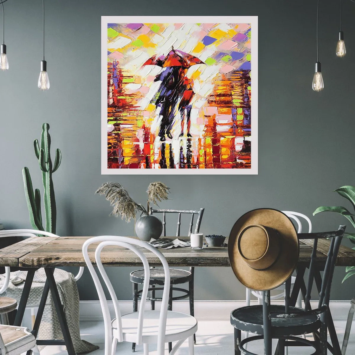 Poster - Gemeinsam durch die Nacht und den Regen - 50x50 cm