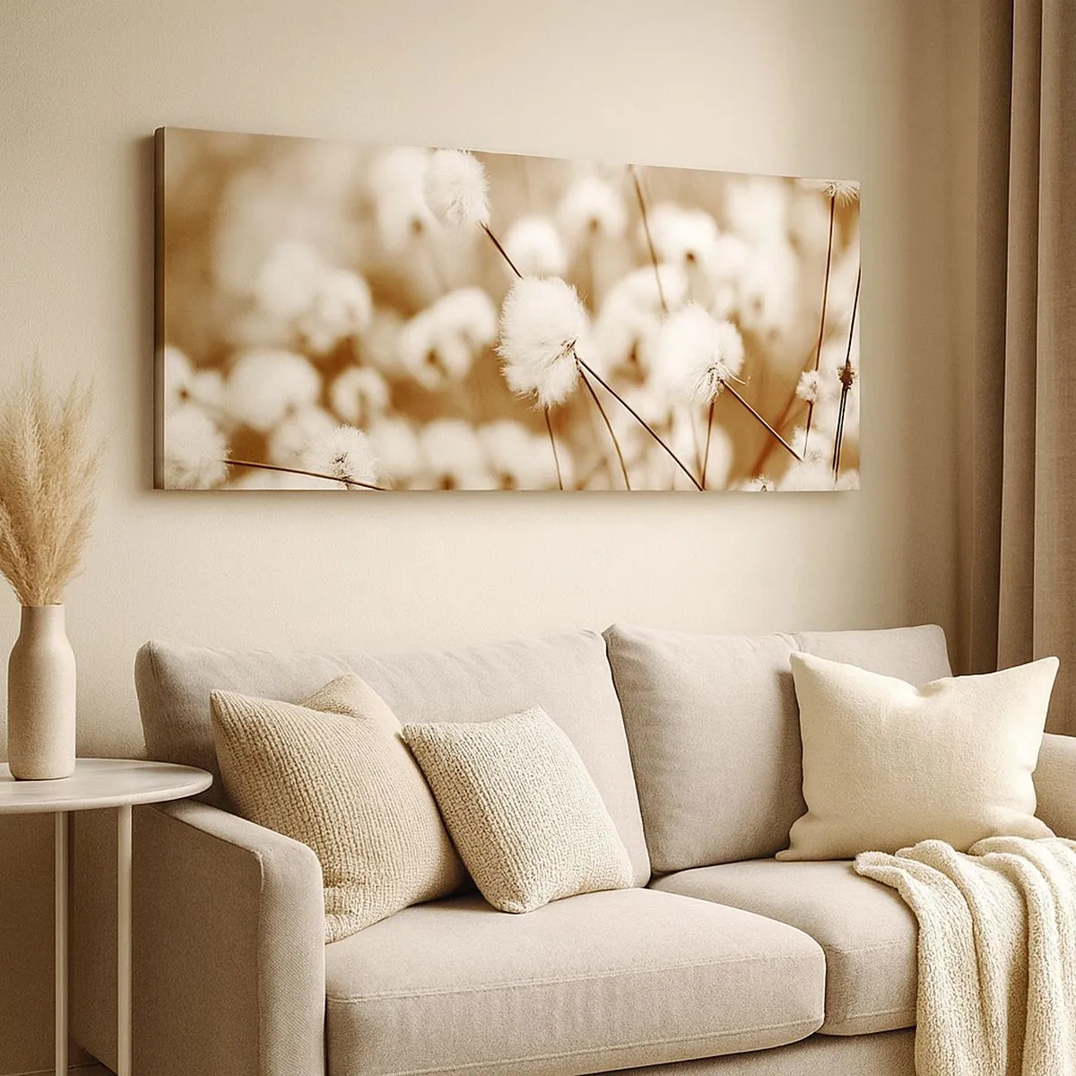 Bild auf Leinwand - Leinwandbild - Flauschiges Kornfeld - 100x40 cm