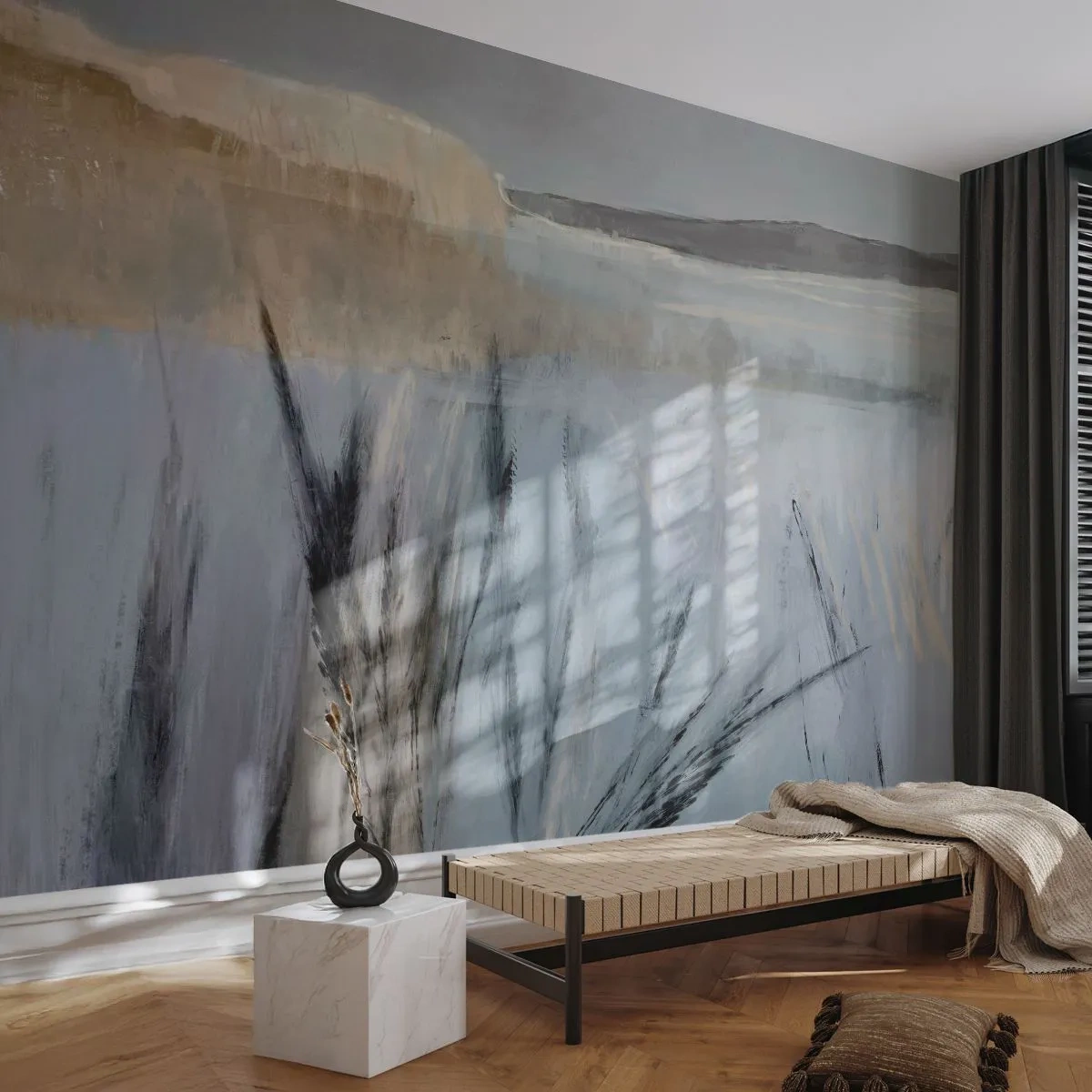 Fototapete Premium Sand - Winterfelder - Hell, Minimalismus, Stück - 400x280 cm