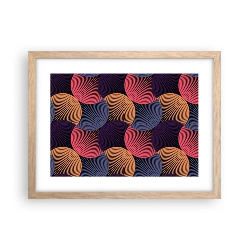 Poster in einem Rahmen aus heller Eiche - Im kreisenden Rhythmus - 40x30 cm