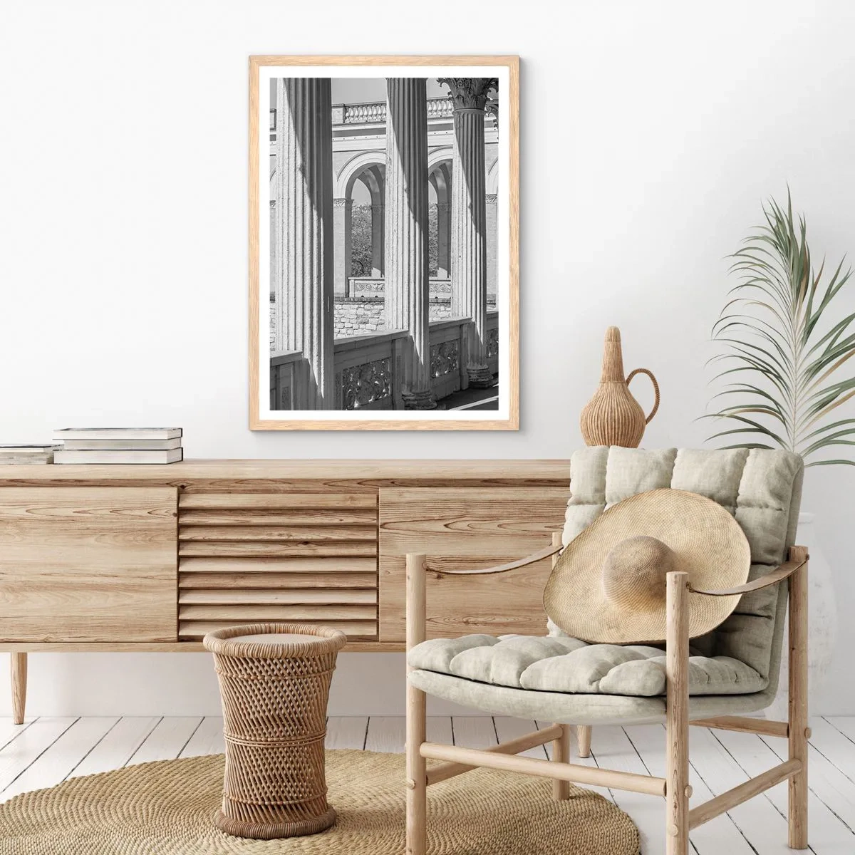 Poster in einem Rahmen aus heller Eiche - Sonnige Arkade - 50x70 cm