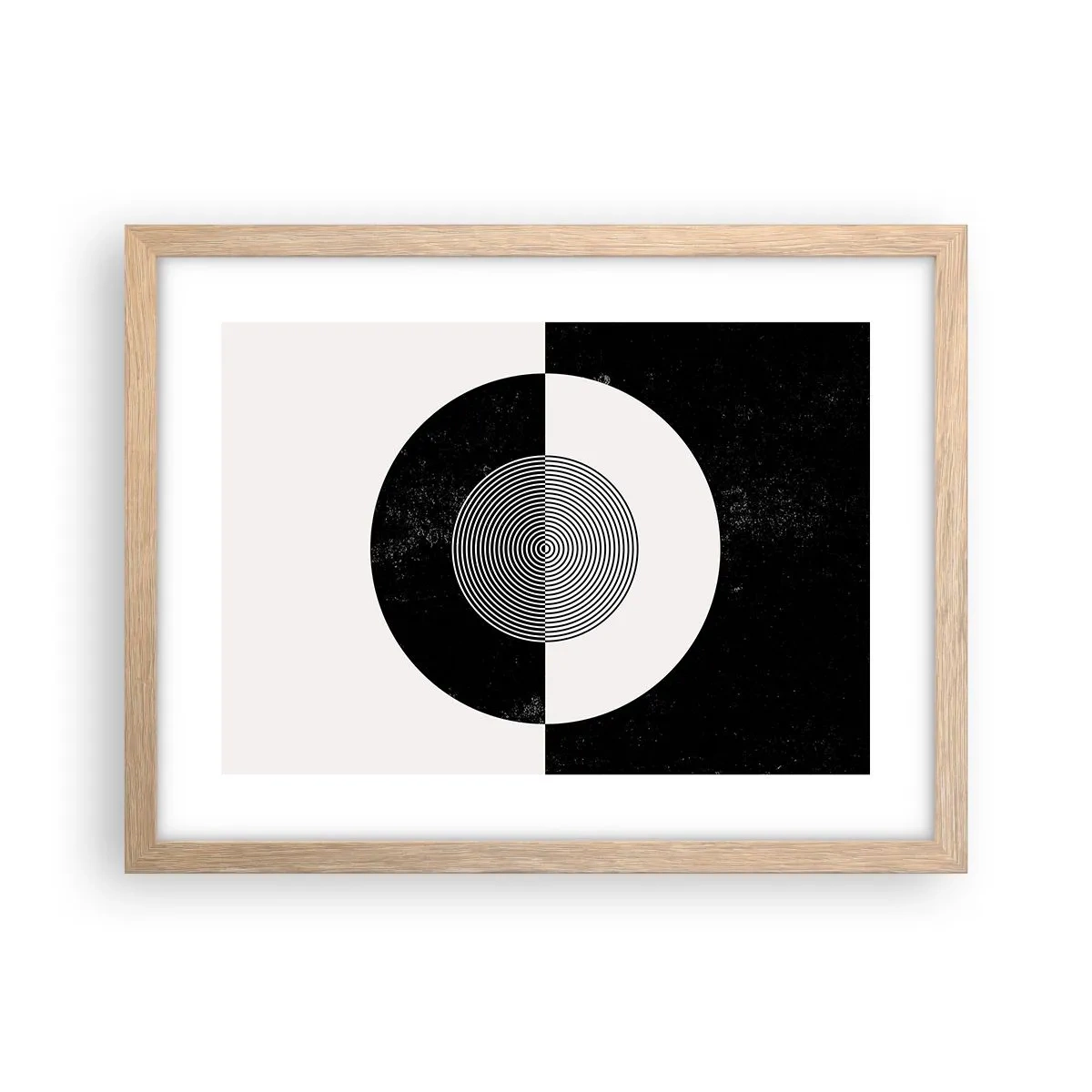 Poster in einem Rahmen aus heller Eiche - Harmonie in Schwarz und Weiß - 40x30 cm