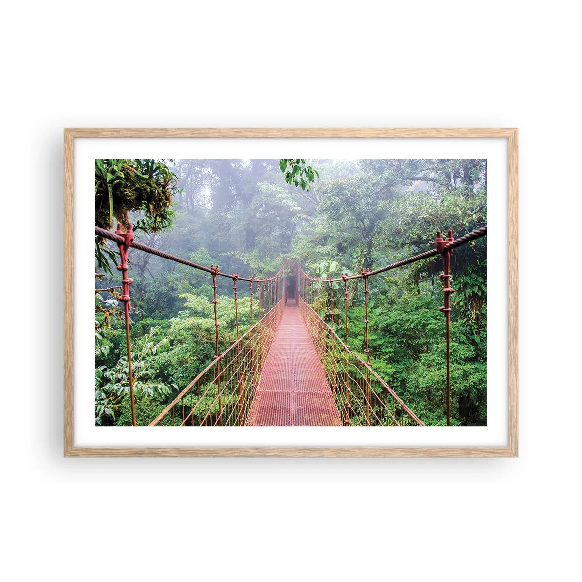Poster in einem Rahmen aus heller Eiche - Über den Kronen aufgehängt - 70x50 cm