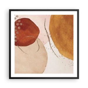 Poster in einem schwarzem Rahmen - Rundheit und Bewegung - 60x60 cm