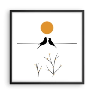 Poster in einem schwarzem Rahmen - Abend der Nachtigallen - 50x50 cm