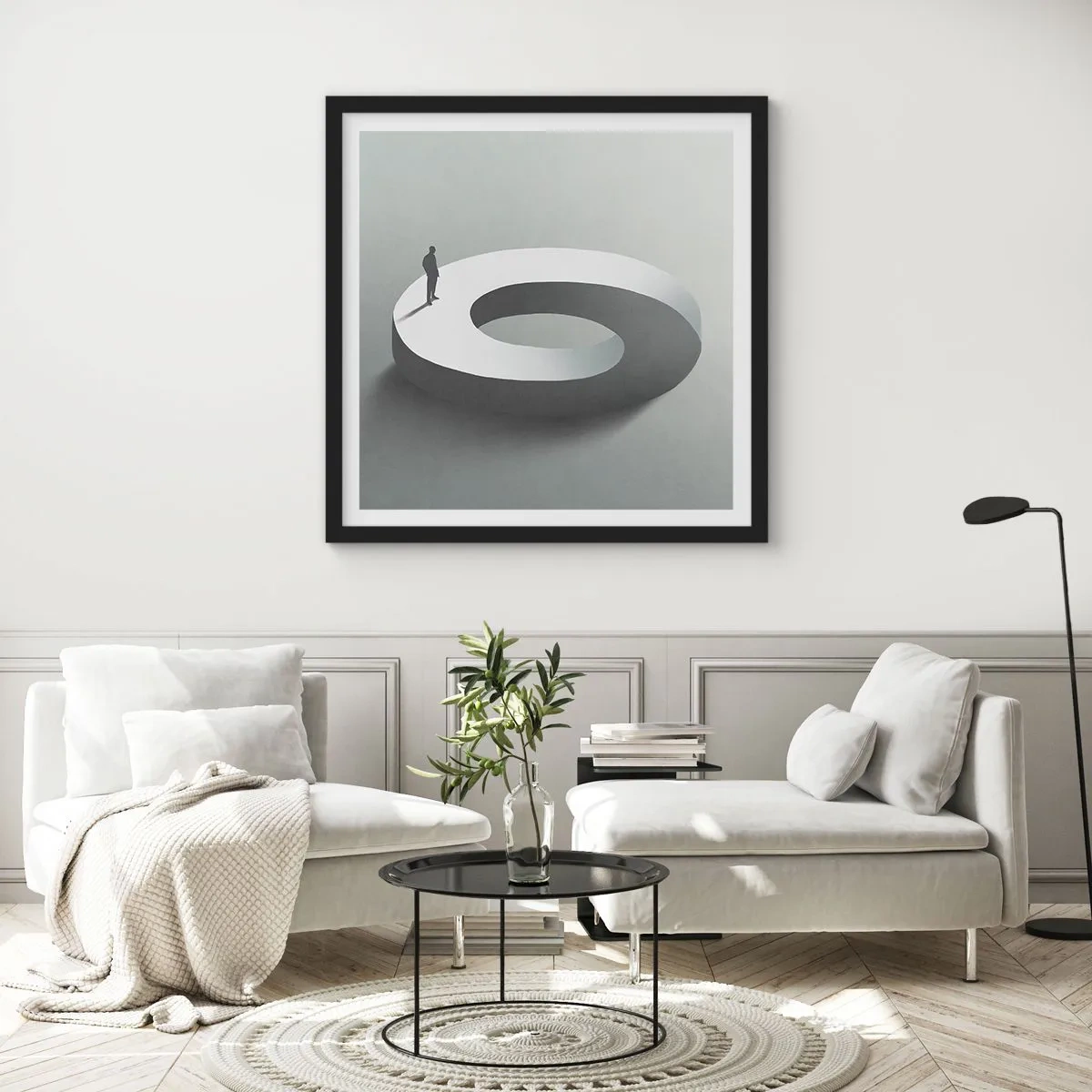 Poster in einem schwarzem Rahmen - Und wie soll man davon klug werden - 30x30 cm