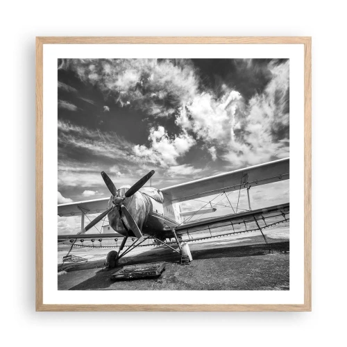 Poster in einem Rahmen aus heller Eiche - Ich kann es kaum erwarten! - 60x60 cm