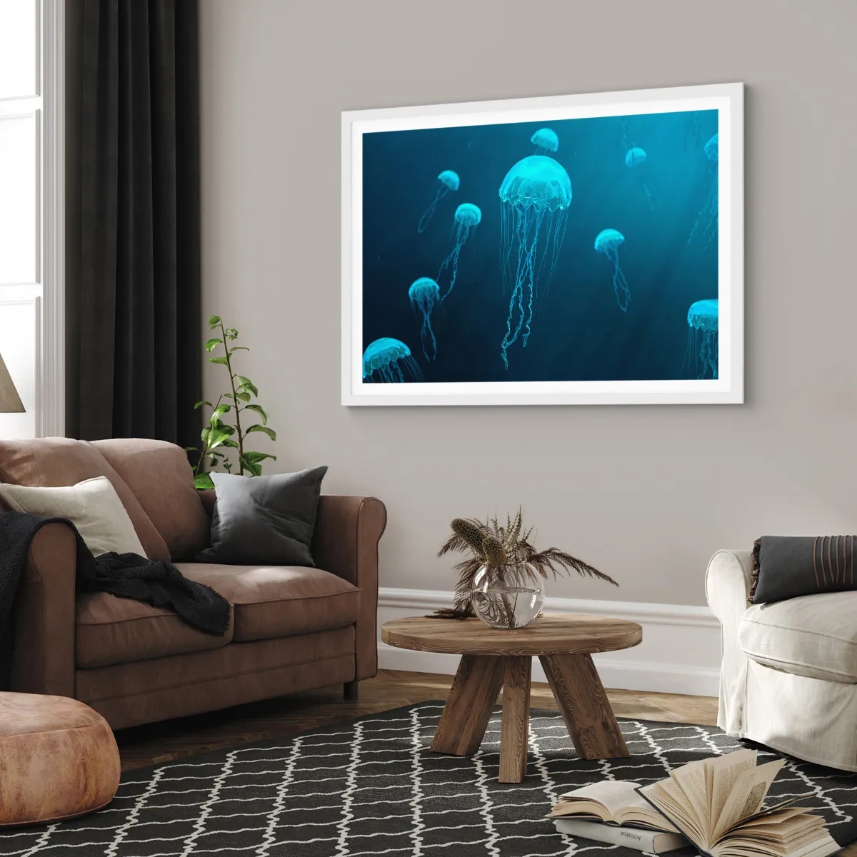 Poster in einem weißen Rahmen - Ozeantanz - 40x30 cm