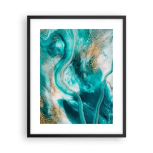 Poster in einem schwarzem Rahmen - Der Fluss aus Gold - 40x50 cm