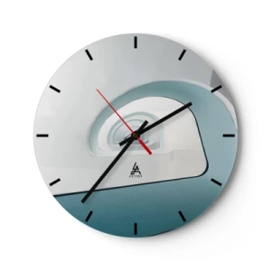 Wanduhr - Glasuhr - Bis zum Ende des Blaus - 40x40 cm
