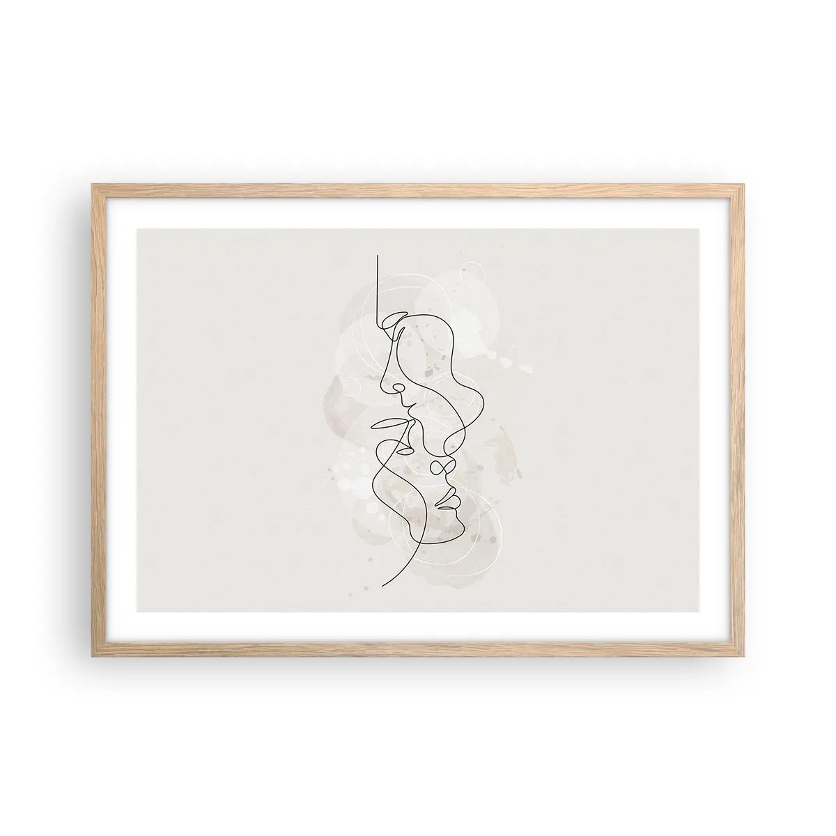 Poster in einem Rahmen aus heller Eiche - Verstrickt in eine Umarmung - 70x50 cm