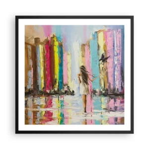 Poster in einem schwarzem Rahmen - Folge mir - 60x60 cm