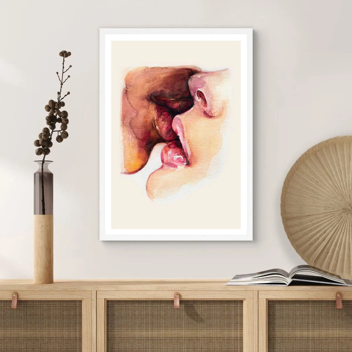 Poster in einem weißen Rahmen - Wie Tag und Nacht, Erde und Himmel - 70x100 cm