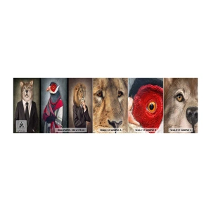 Fototapeten Muster Selbstklebend Deluxe Sticker - Was mache ich hier?! - Abstraktion, Hund, Vogel - 100x30 cm