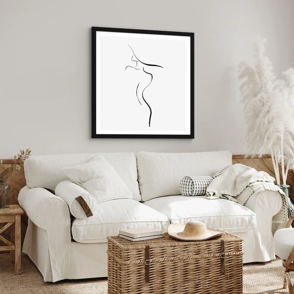 Poster in einem schwarzem Rahmen - Flüchtig wie eine Welle - 50x50 cm