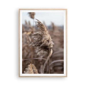 Poster in einem Rahmen aus heller Eiche - Zeit, mit dem Wind zu gehen - 70x100 cm