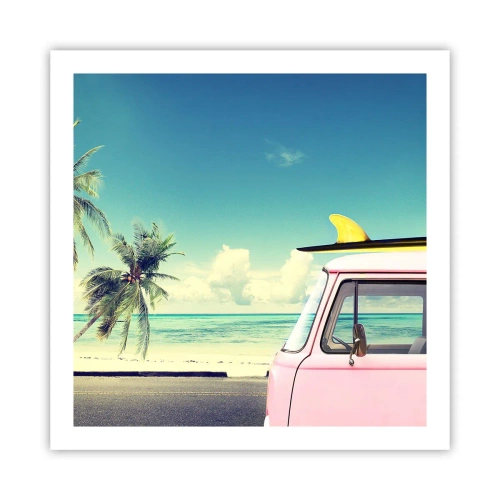 Poster - Zeit um in die Ferien zu starten - 60x60 cm