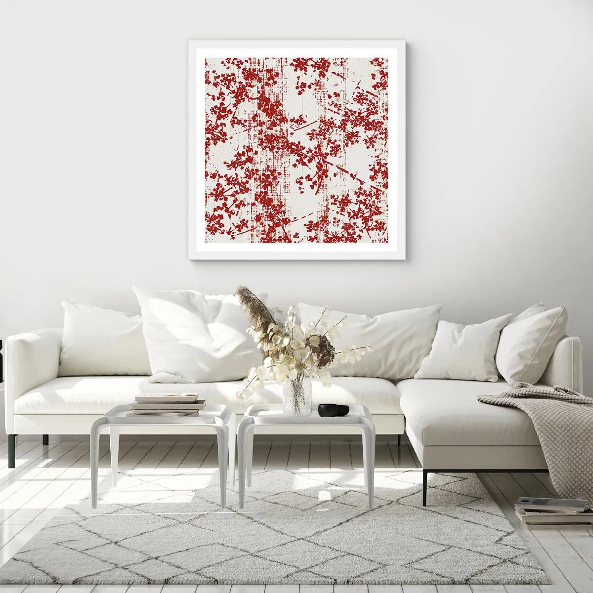 Poster in einem weißen Rahmen - Wie alter Perkal - 60x60 cm