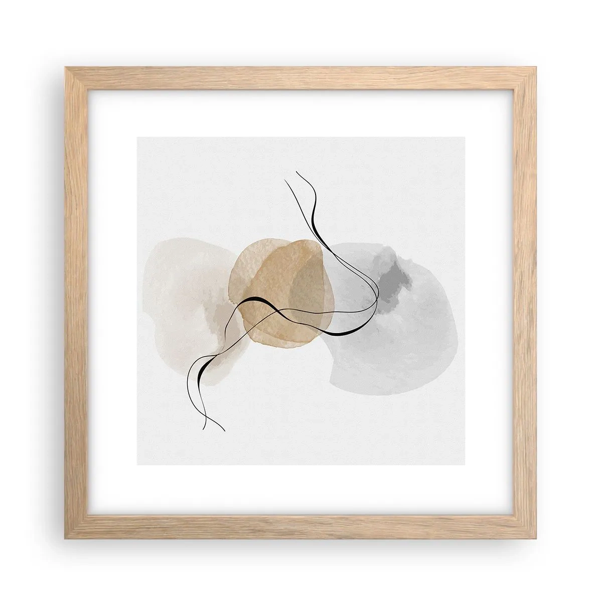 Poster in einem Rahmen aus heller Eiche - Luftperlen - 30x30 cm