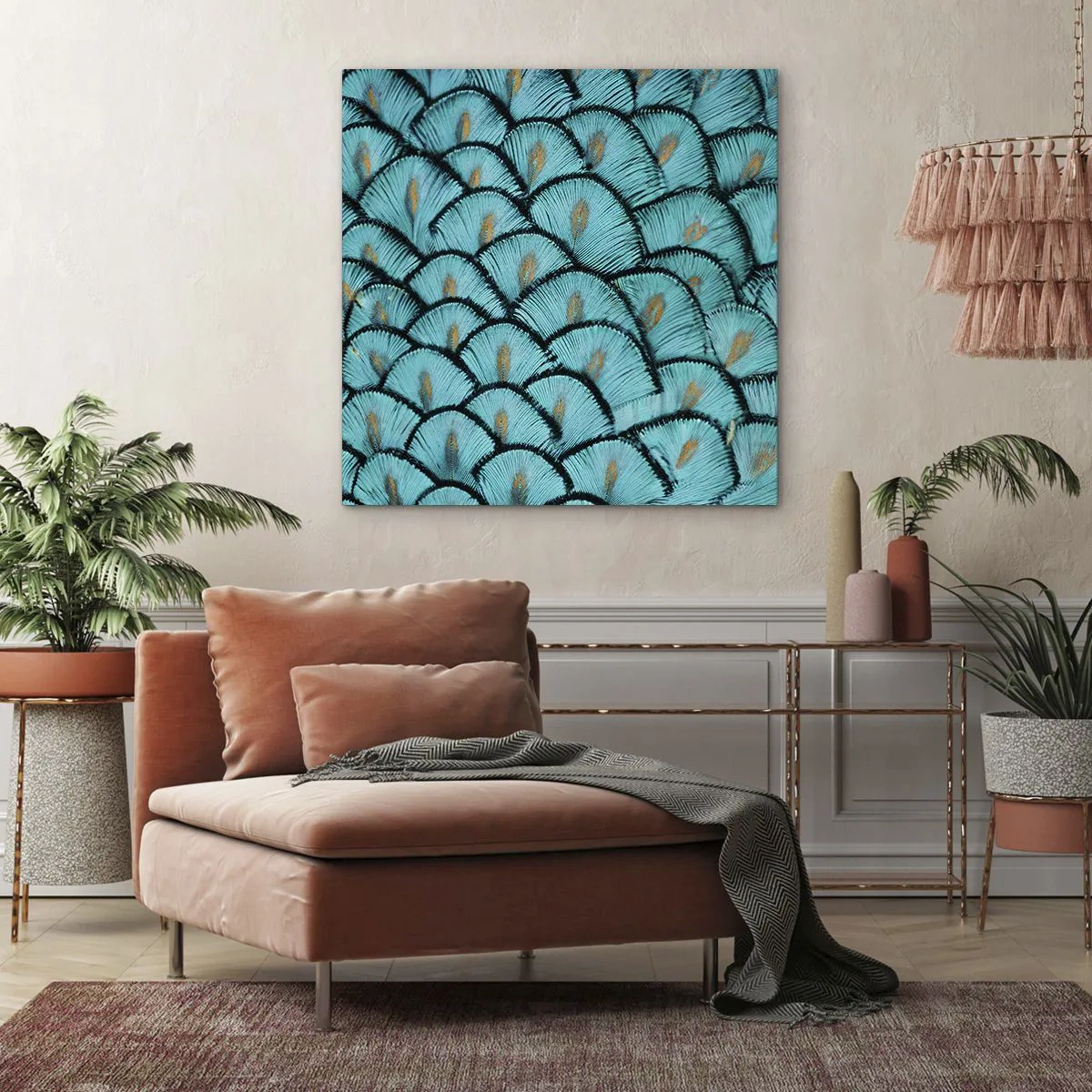 Bild auf Leinwand - Leinwandbild - Große Federgala - 30x30 cm