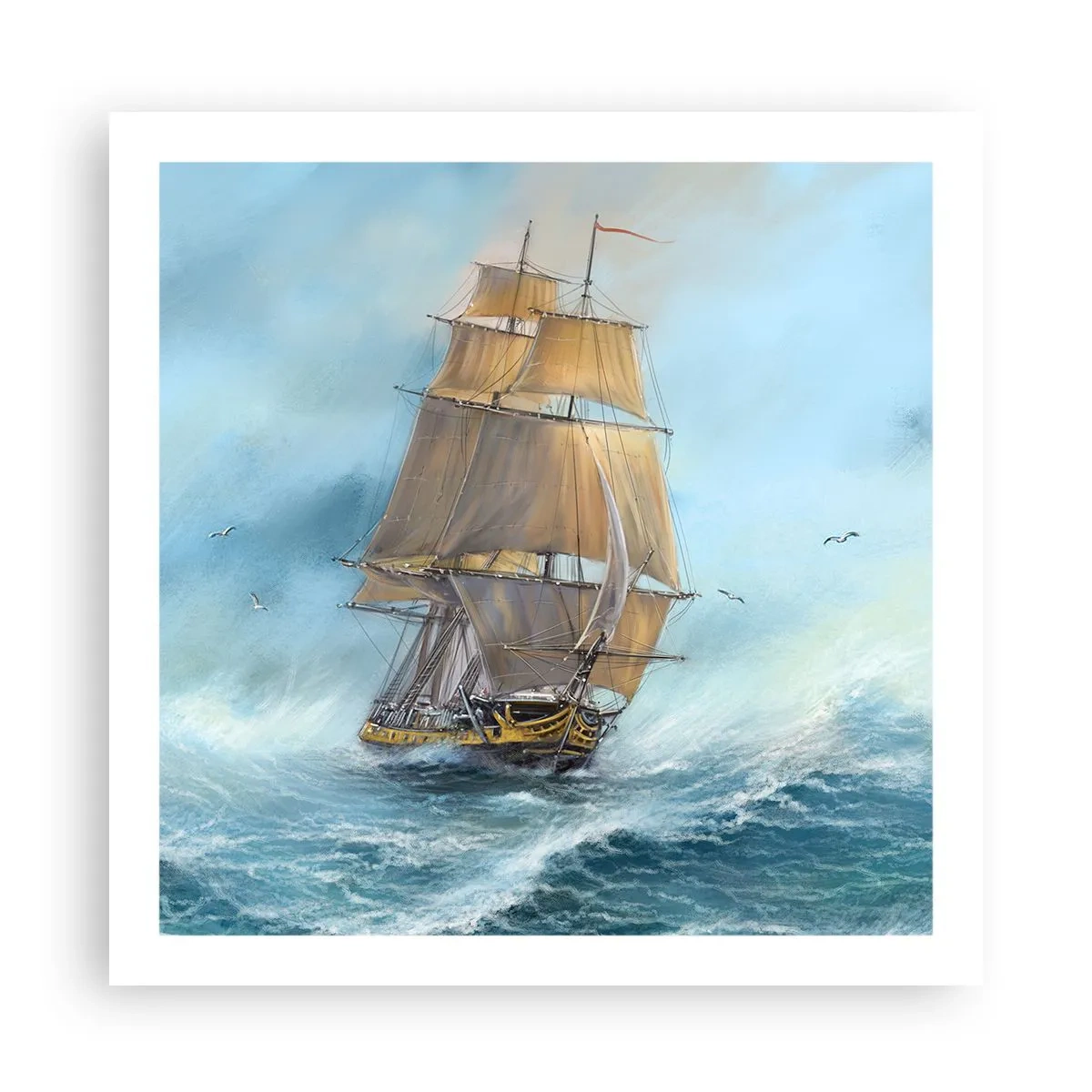 Poster - Über die Wellen gleiten - 60x60 cm