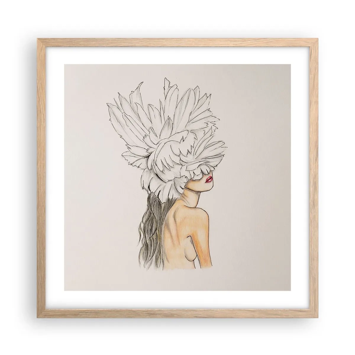 Poster in einem Rahmen aus heller Eiche - Gekrönte Schönheit - 50x50 cm