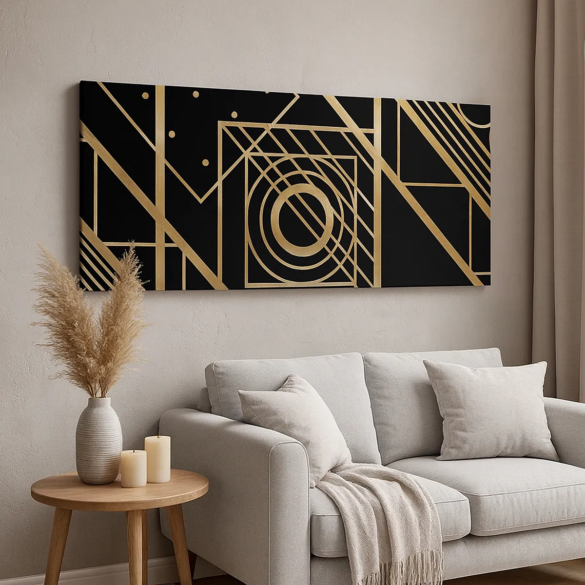 Bild auf Leinwand - Leinwandbild - Goldene Geometrie - 30x30 cm