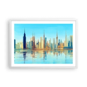 Poster in einem weißen Rahmen - Sonnige Metropole - 70x50 cm