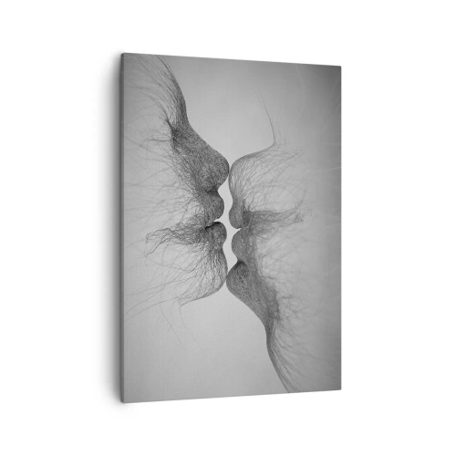Bild auf Leinwand - Leinwandbild - Ein abstrakter Kuss in ätherischer Form - 50x70cm - Kuss des Windes - Moderne Wanddekoration für Wohnzimmer und Schlafzimmer ARTTOR