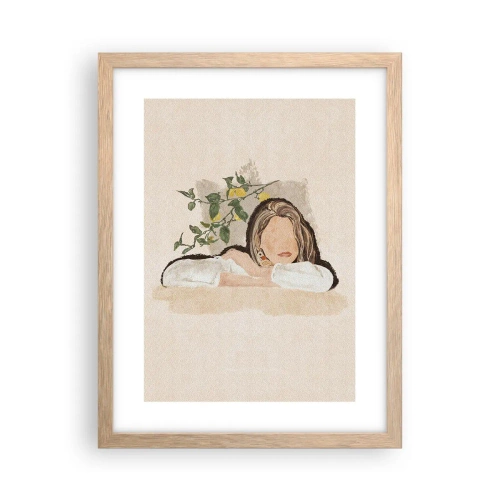Poster in einem Rahmen aus heller Eiche - Südländische Schönheit - 30x40 cm