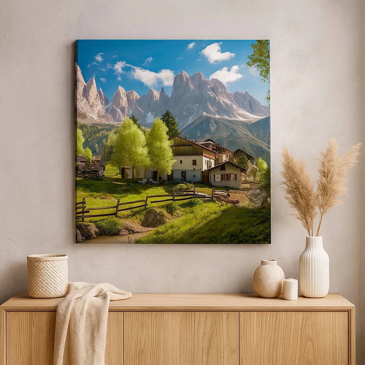 Bild auf Leinwand - Leinwandbild - Alpenidylle - 30x30 cm