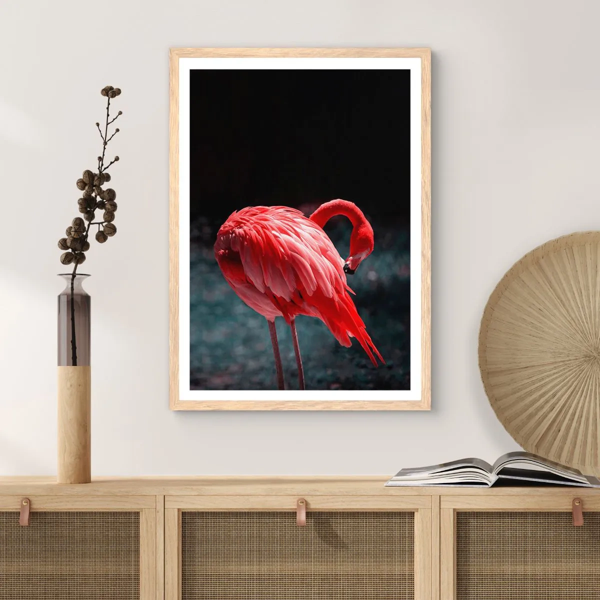 Poster in einem Rahmen aus heller Eiche - Ein purpurrotes Gedicht der Natur - 70x100 cm