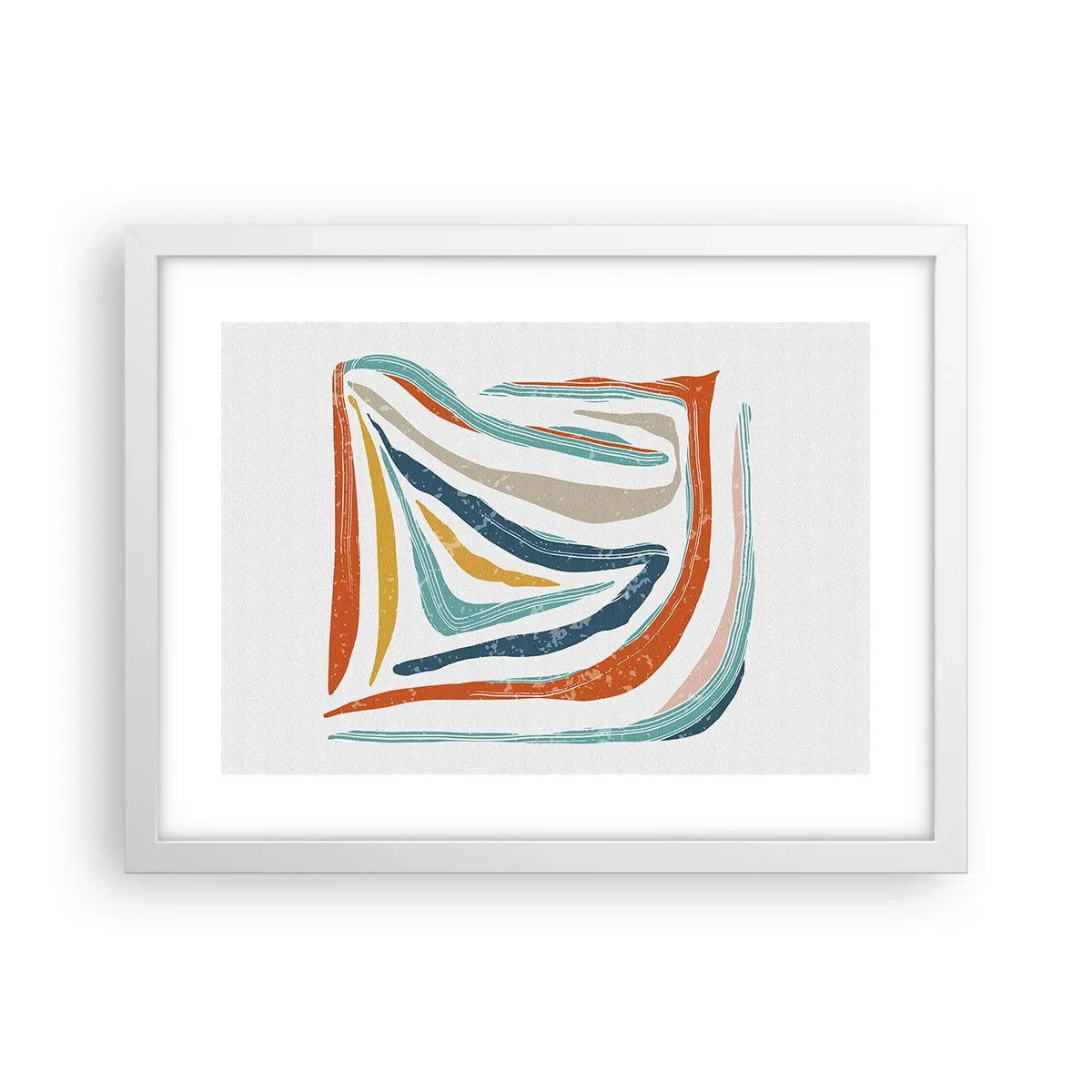 Poster in einem weißen Rahmen - Abstraktion mit einem freundlichen Lächeln - 40x30 cm