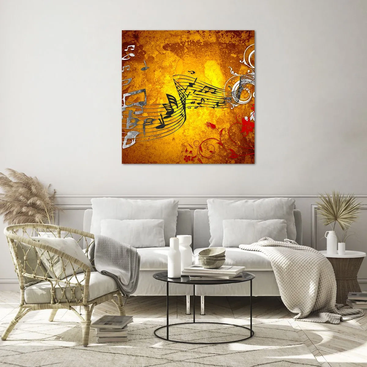 Glasbild - Bild auf glas - Lass die Musik fließen - 30x30 cm