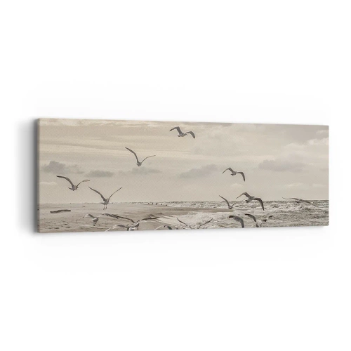 Bild auf Leinwand - Leinwandbild - Meeresrauschen, Vogelgesang - 90x30 cm