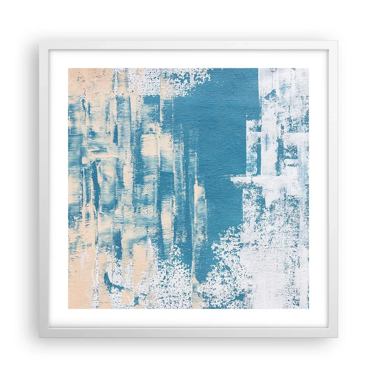 Poster in einem weißen Rahmen - Durch einen Eiszapfen - 50x50 cm