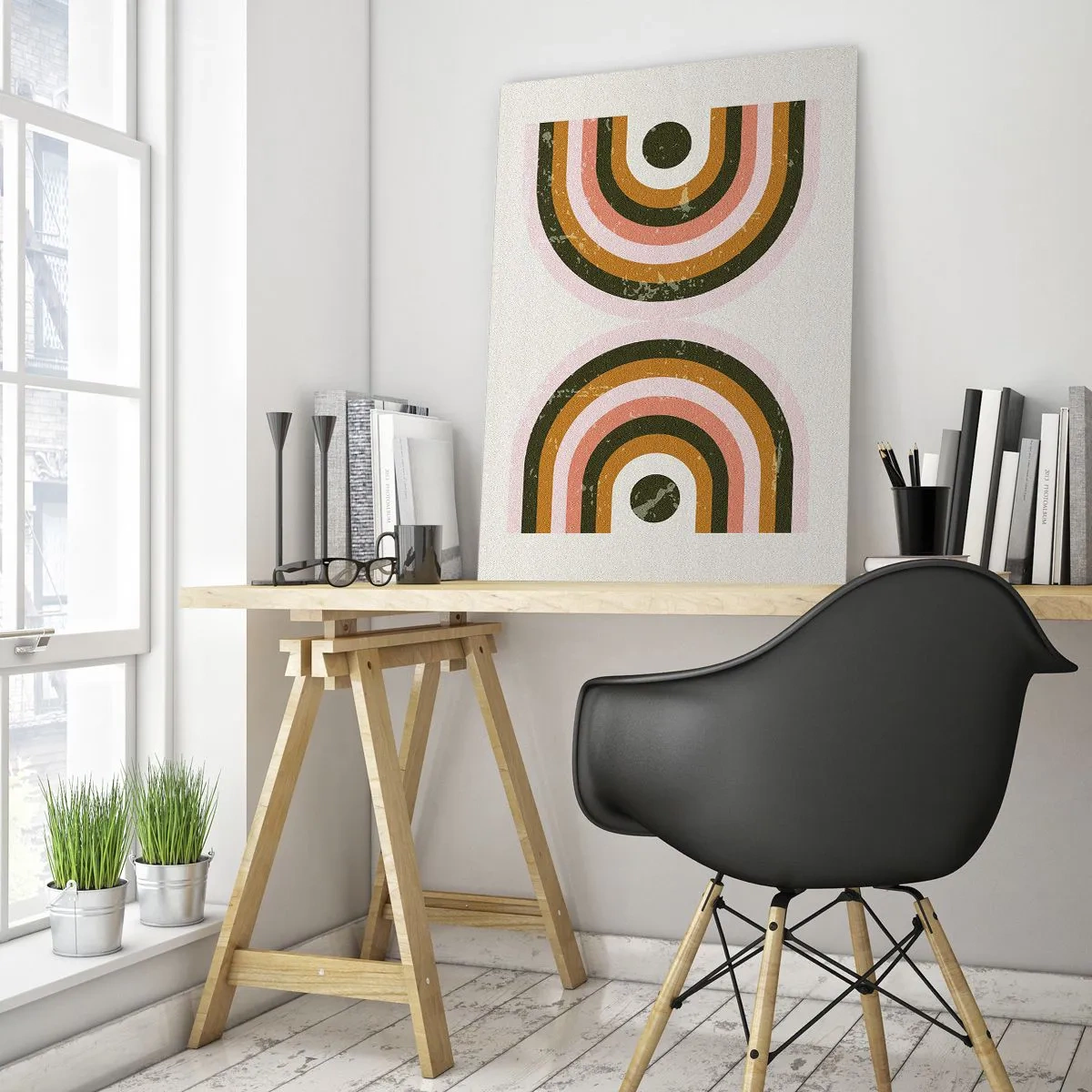 Glasbild - Bild auf glas - Zwillingsabstraktion - 80x120 cm