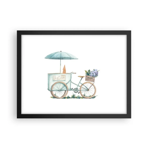 Poster in einem schwarzem Rahmen - Süße Erinnerung an den Sommer - 40x30 cm