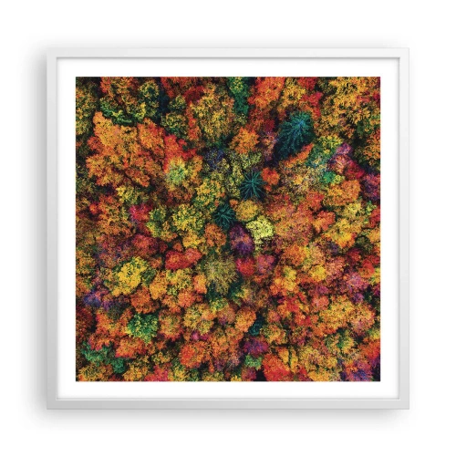 Poster in einem weißen Rahmen - Blumenstrauß aus Herbstbäumen - 60x60 cm
