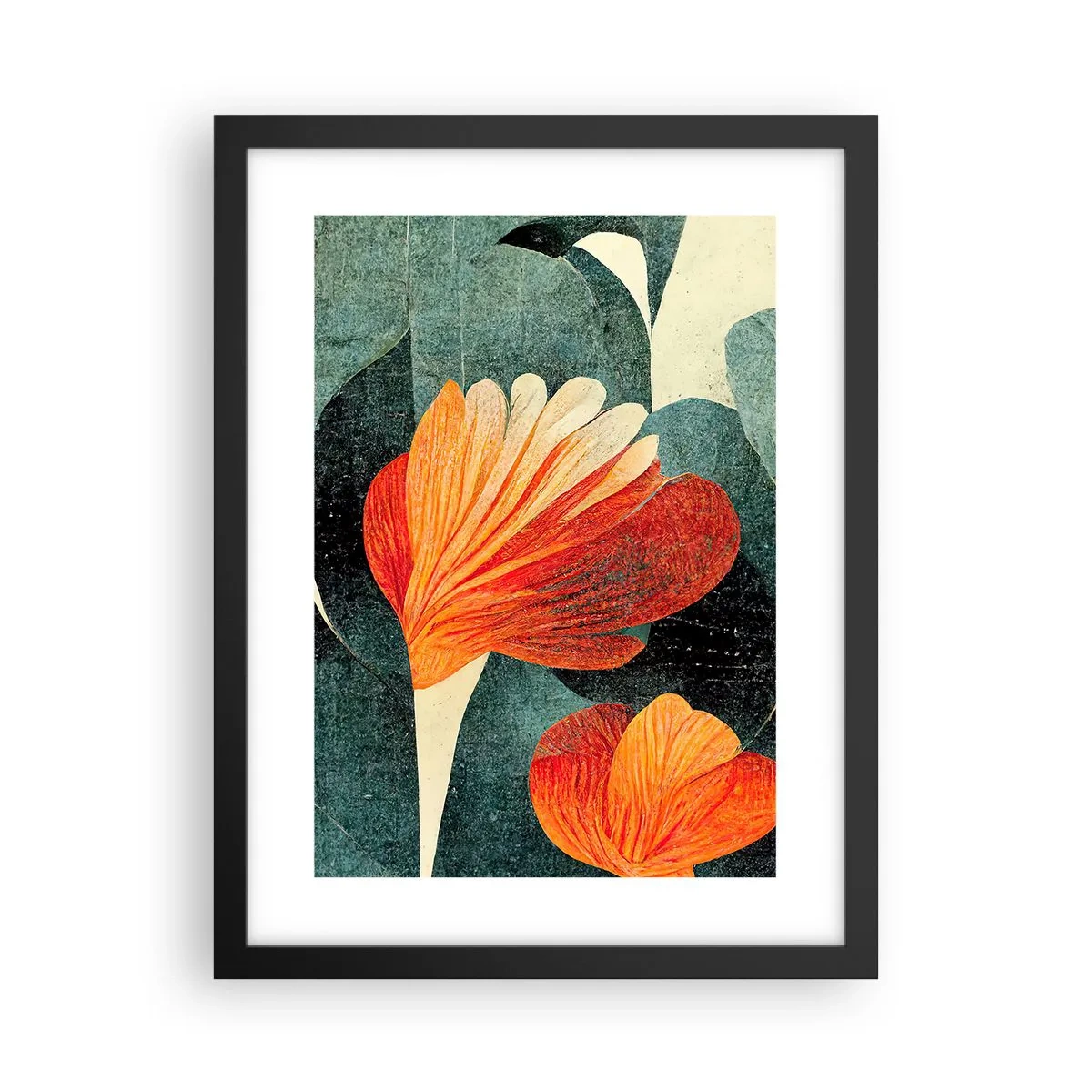Poster in einem schwarzem Rahmen - Hitze der Tropen und Kühle des Grüns - 30x40 cm