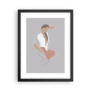 Poster in einem schwarzem Rahmen - Umriss der Anmut - 30x40 cm