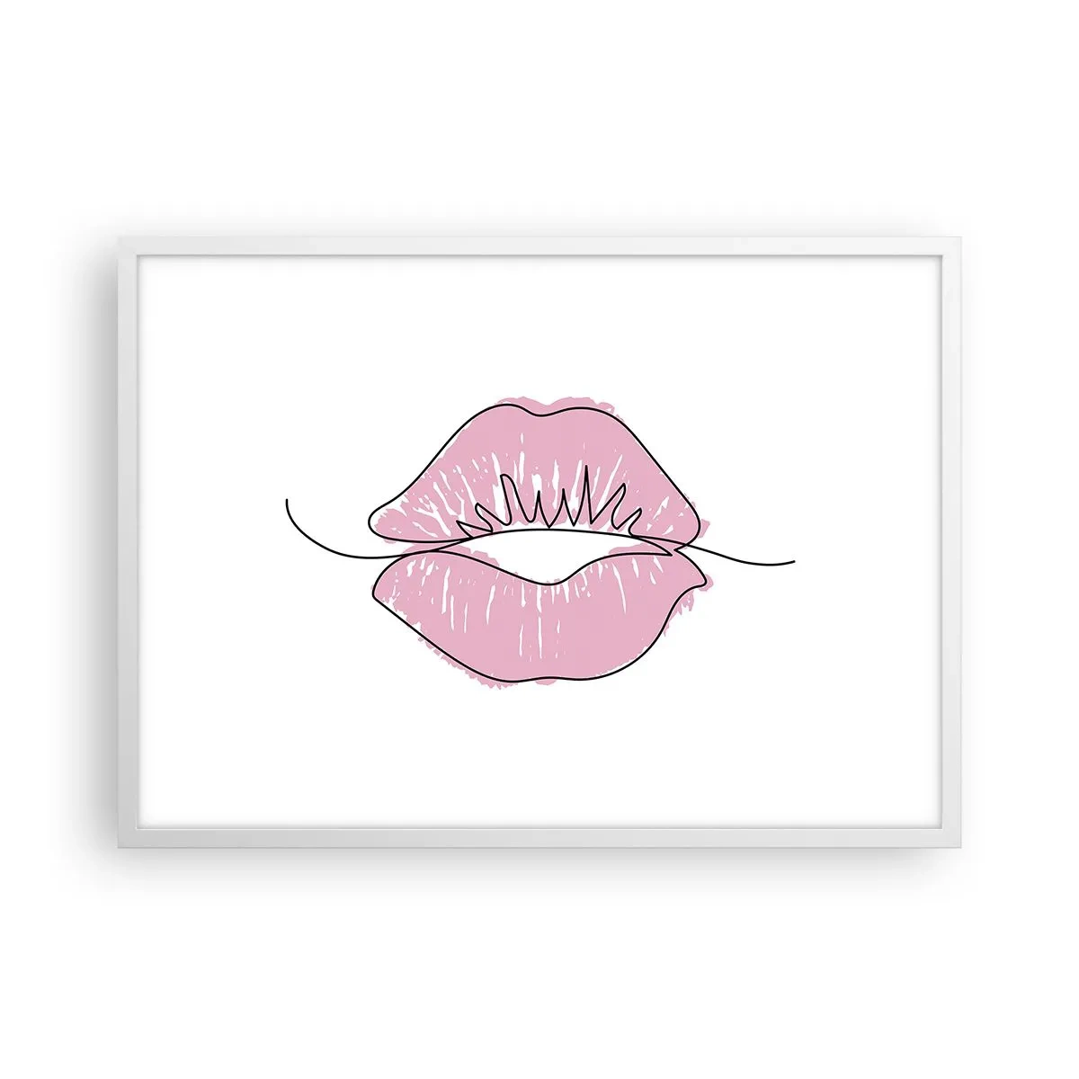 Poster in einem weißen Rahmen - Bereit zum Küssen? - 70x50 cm