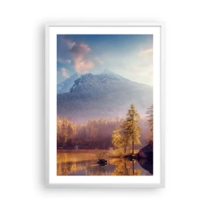 Poster in einem weißen Rahmen - In den Bergen und Tälern - 50x70 cm