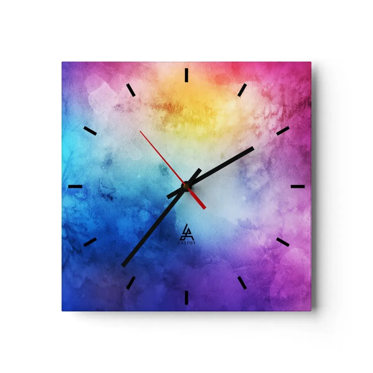 Wanduhr - Glasuhr - Fast auf Wolke sieben - 40x40 cm