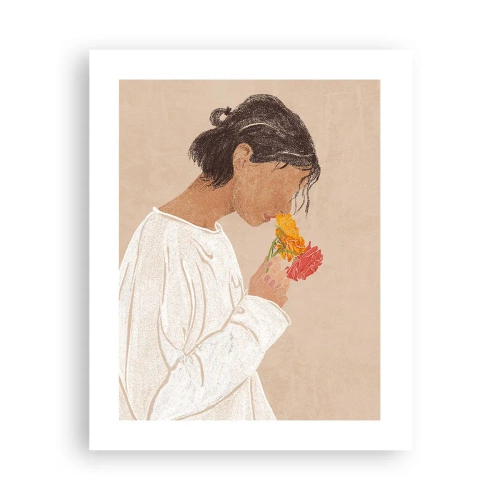 Poster - Mädchen und Blumen - 40x50 cm
