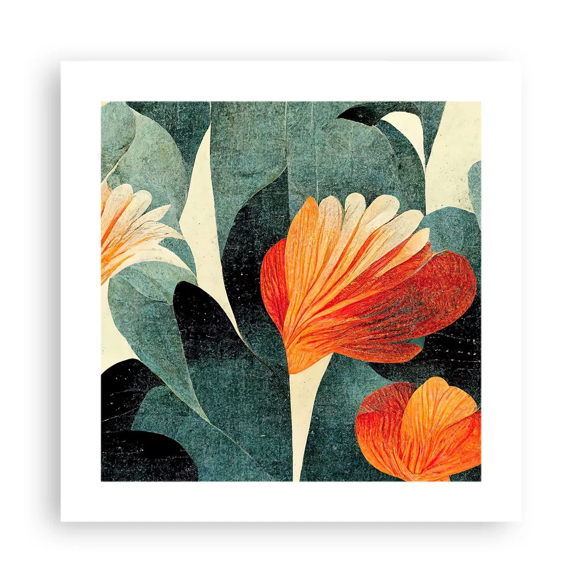 Poster - Hitze der Tropen und Kühle des Grüns - 40x40 cm